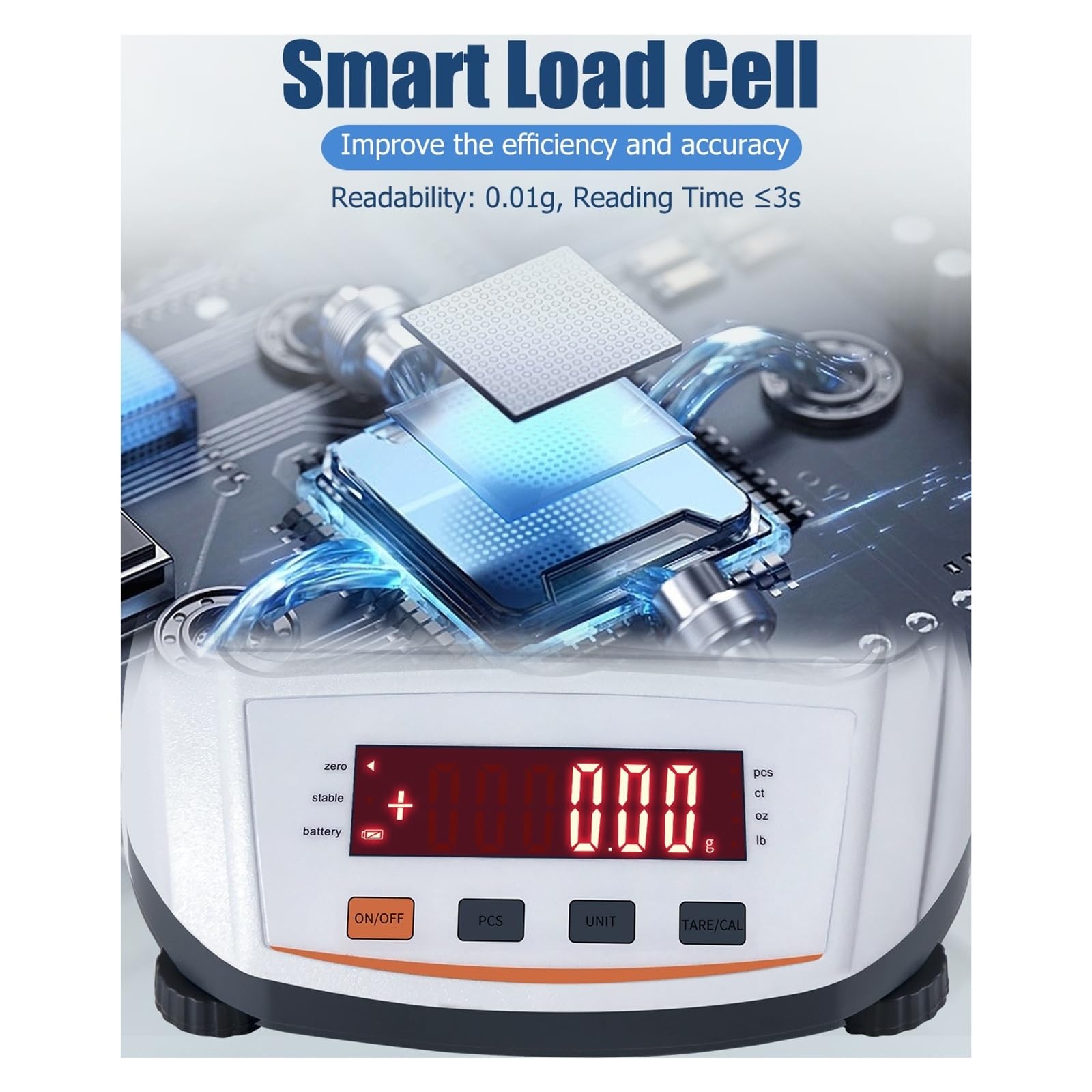 Contador de laboratorio a escala de gramo, balanza analítica Digital de 0,01g con pesaje for laboratorio de cocina Función múltiple(2000g 0.01g)
