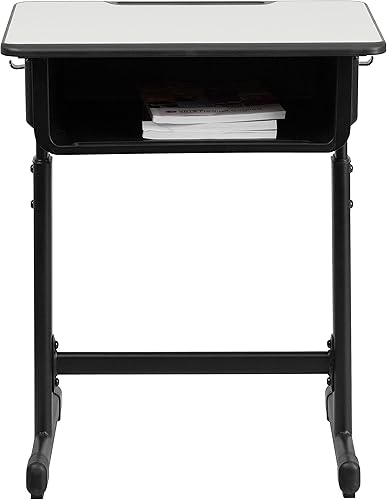 Miniatura 7 de Flash Furniture Billie - Escritorio para estudiantes de frente abierto para aulas o aprendizaje remoto, escritorio escolar de ajuste de altura con