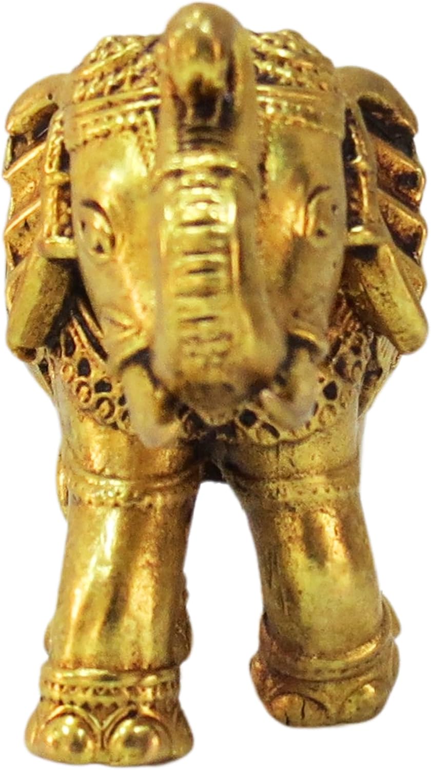 Designer Brass Elephant for Good Luck Vastu Fengshui Showpiece for Home Decor (G…