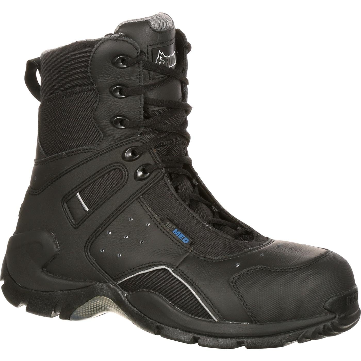 ROCKY 1st Med Carbon Fiber Toe Puncture-Resistant Side-Zip Waterproof Public Service Boot