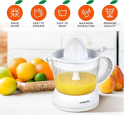 Miniatura 2 de Exprimidor eléctrico de cítricos, exprimidor de naranjas compacto que ahorra espacio, 24 onzas, control de pulpa ajustable, para naranjas, pomelos,