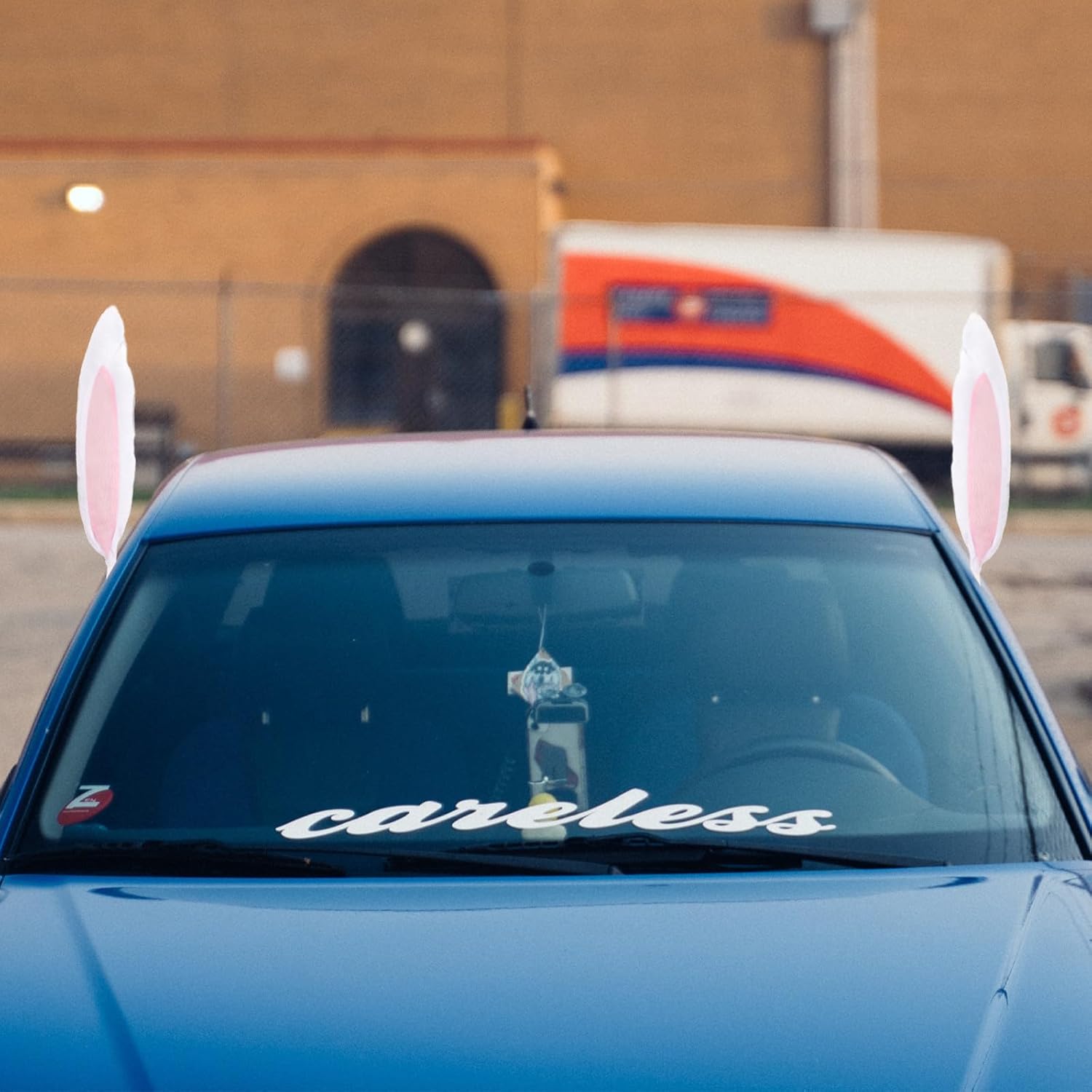 Didiseaon Easter Bunny Ears Nose Car Decor: Rabbit Ears Car Antenna Topper, Outdoor Easter Decorations for Auto Vehicles Christmas Party Exterior Accessories