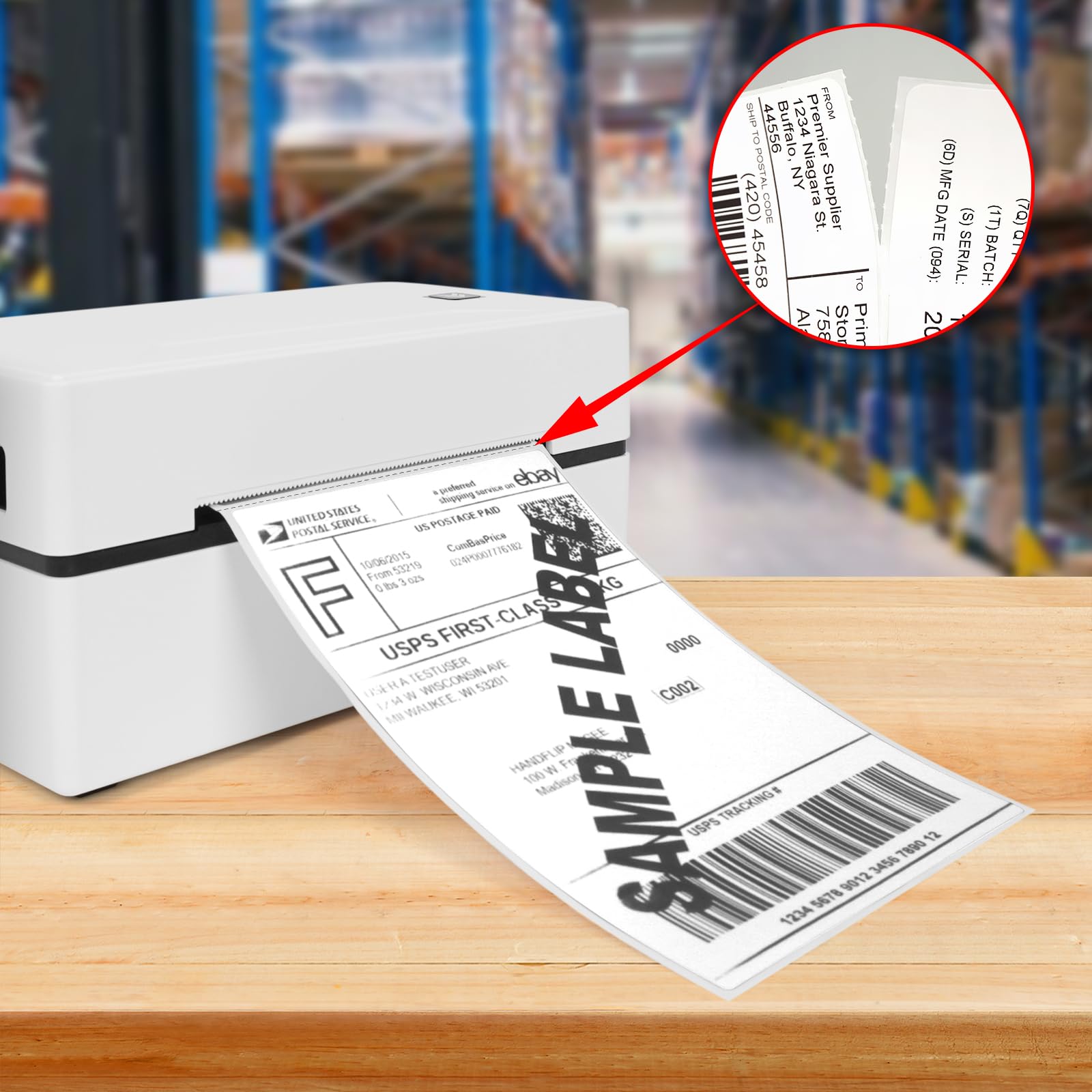 Amazon.co.jp: YIKIADA Thermal Label Stickers, White, 3.9 x 5.9 