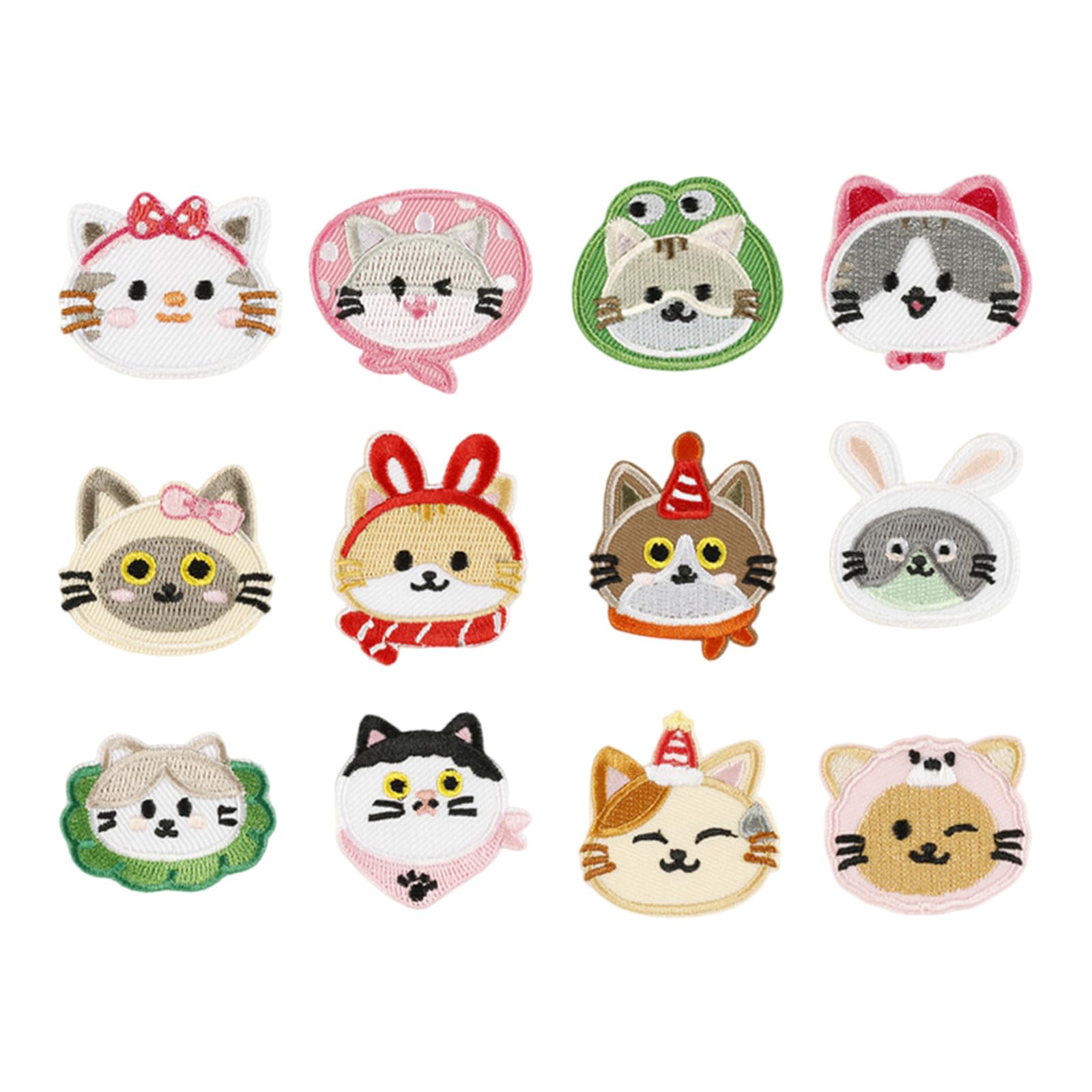 12 Pz Cartoon Cats Iron On Patch Abbigliamento Patch di Riparazione Animali Toppe Ricamo Patch Per La Decorazione Della