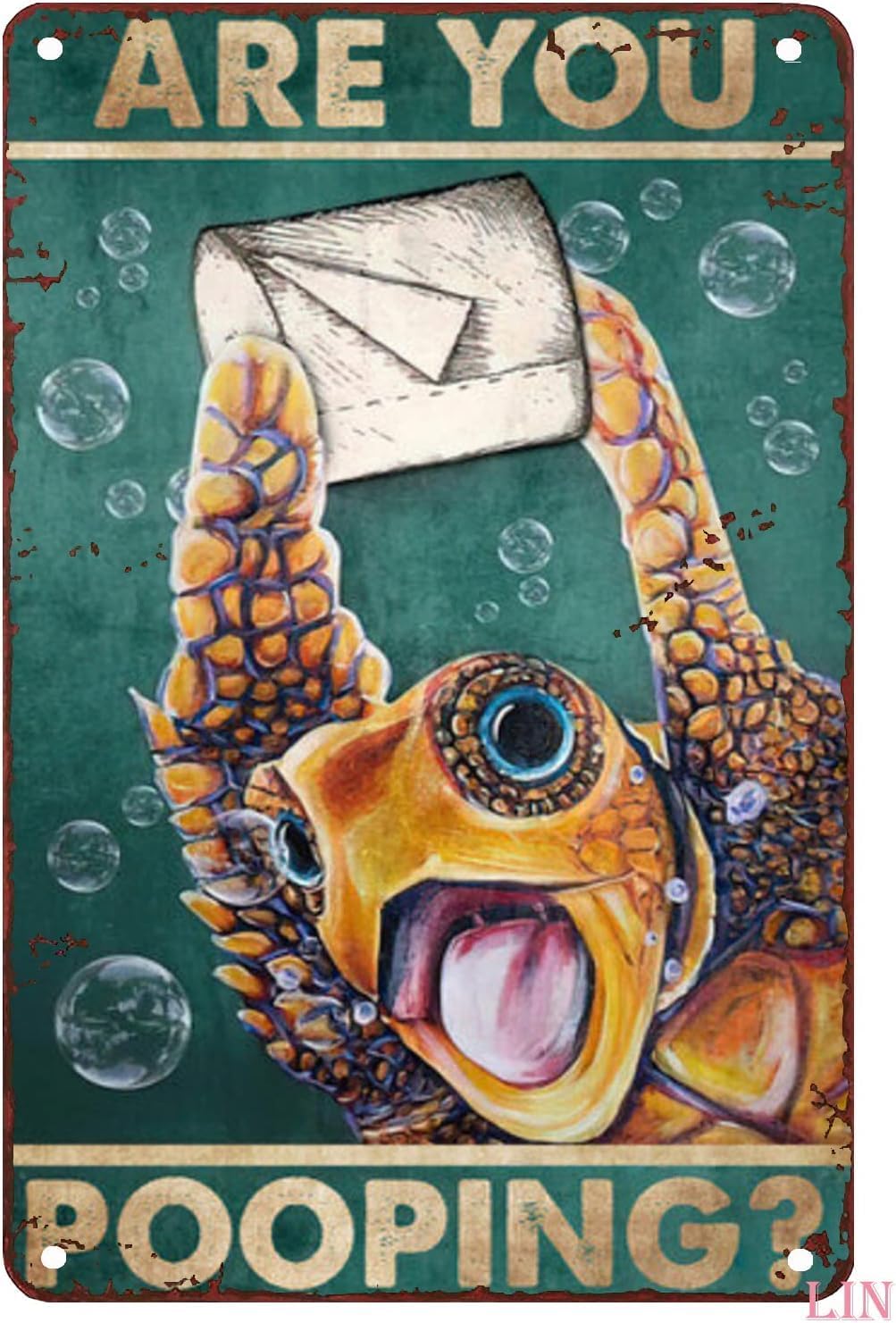 Bathroom Ocean Turtle Tin Signs Metal Sign,Funny Bathroom Decor Signs Funny Ocean Turtle Decor Vintage Tin Sign Ocean Turtle Metal Poster Love Ocean Turtles Metal Poster Art Ocean Turtle Gifts Decor 8