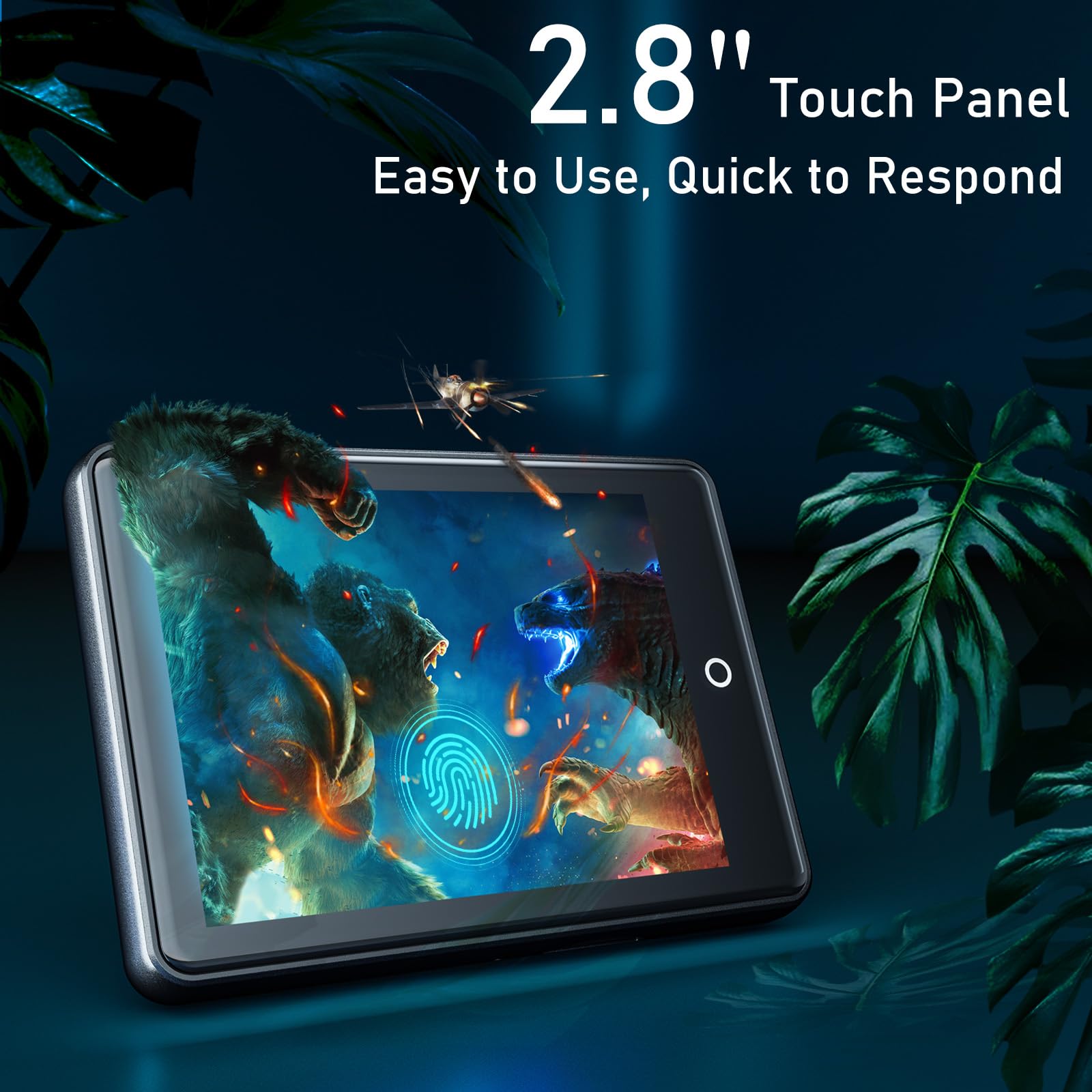 64GB MP3 Player Bluetooth 5.3, 2,8 Zoll Touchscreen, Zinkgehäuse, HiFi-Klang & Lautsprecher, 48h Akkulaufzeit, Weißes Rauschen (18 Klänge), inkl. Kopfhörer & Tasche,Schwarz