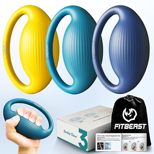 FitBeast Hand Exercise Balls - 3 Resistance Levels Stress Balls