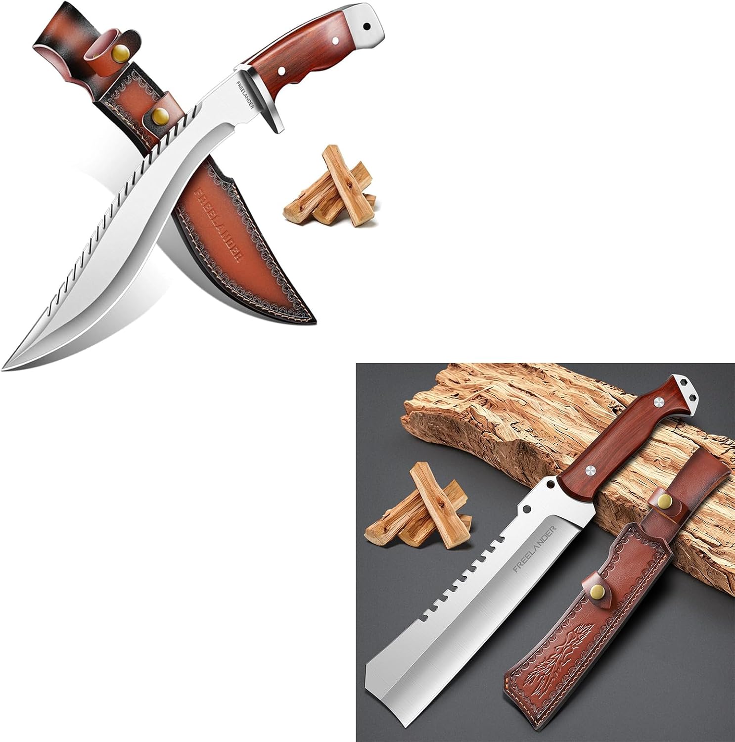 Freelander Kukri Machete for Yard Work and Survival Machete with Sheath