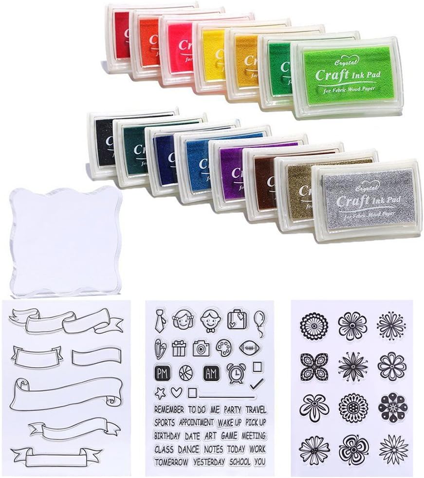 Amazon.com: DECORA 19 Pack Stamp Ink Pads Set Include 15Pcs ...
