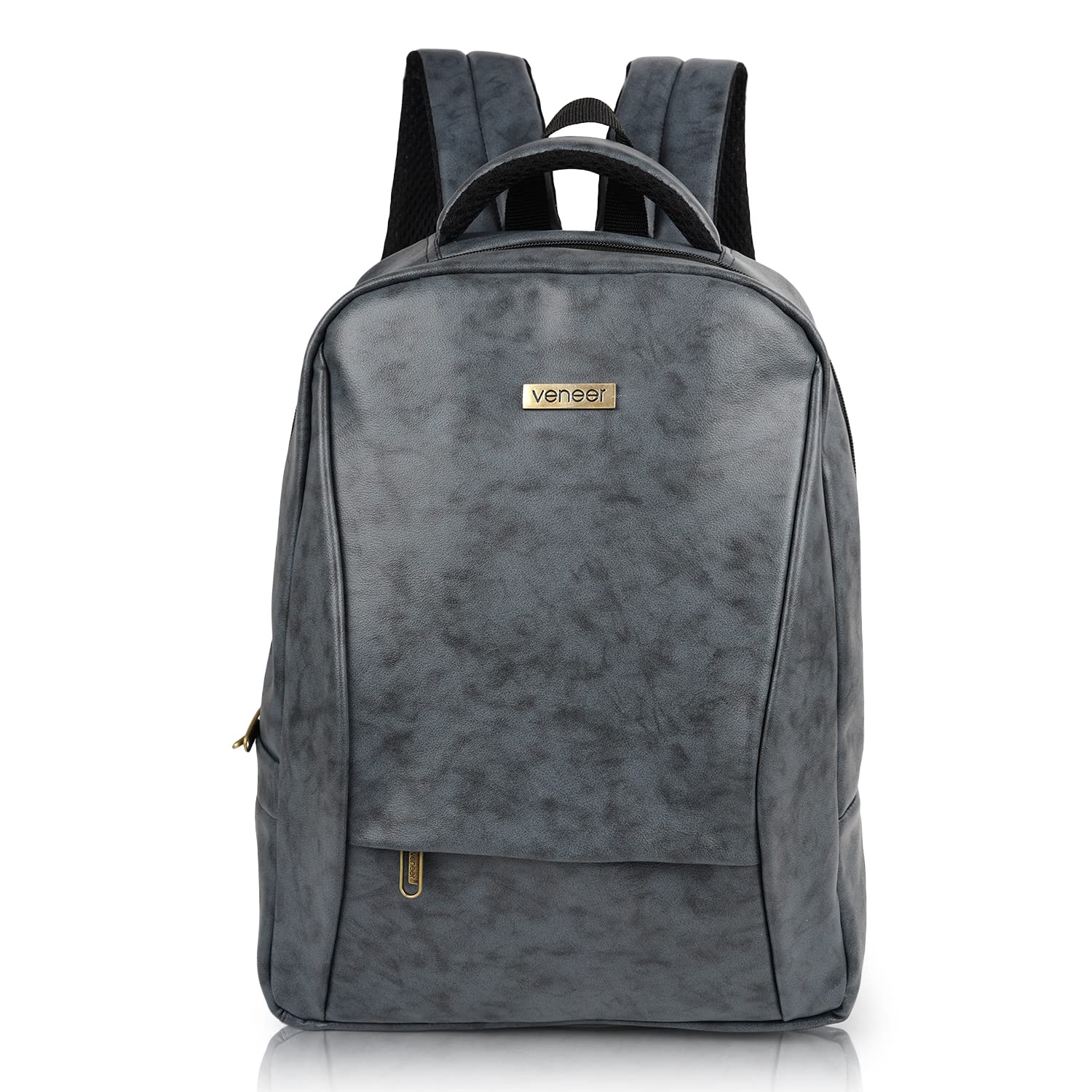 PU Leather Casual 23L Trendy Travel Office Laptop Shoulder Daytrip College Business Backpack For Unisex-image-19
