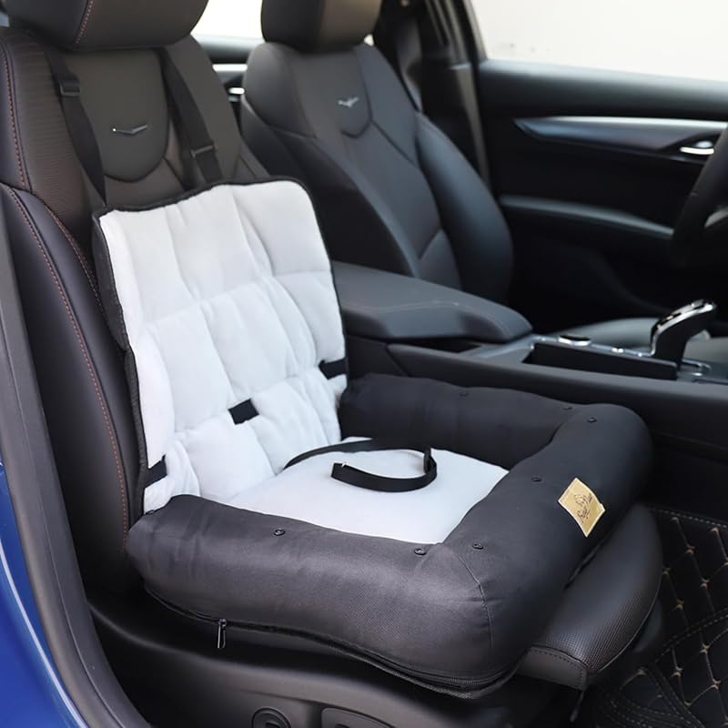 Scaun auto pentru câini BingoPaw din material Oxford impermeabil, pentru câini de talie mică, cu centură de siguranță și înălțător, dimensiune mică 66 x 58 x 10 cm