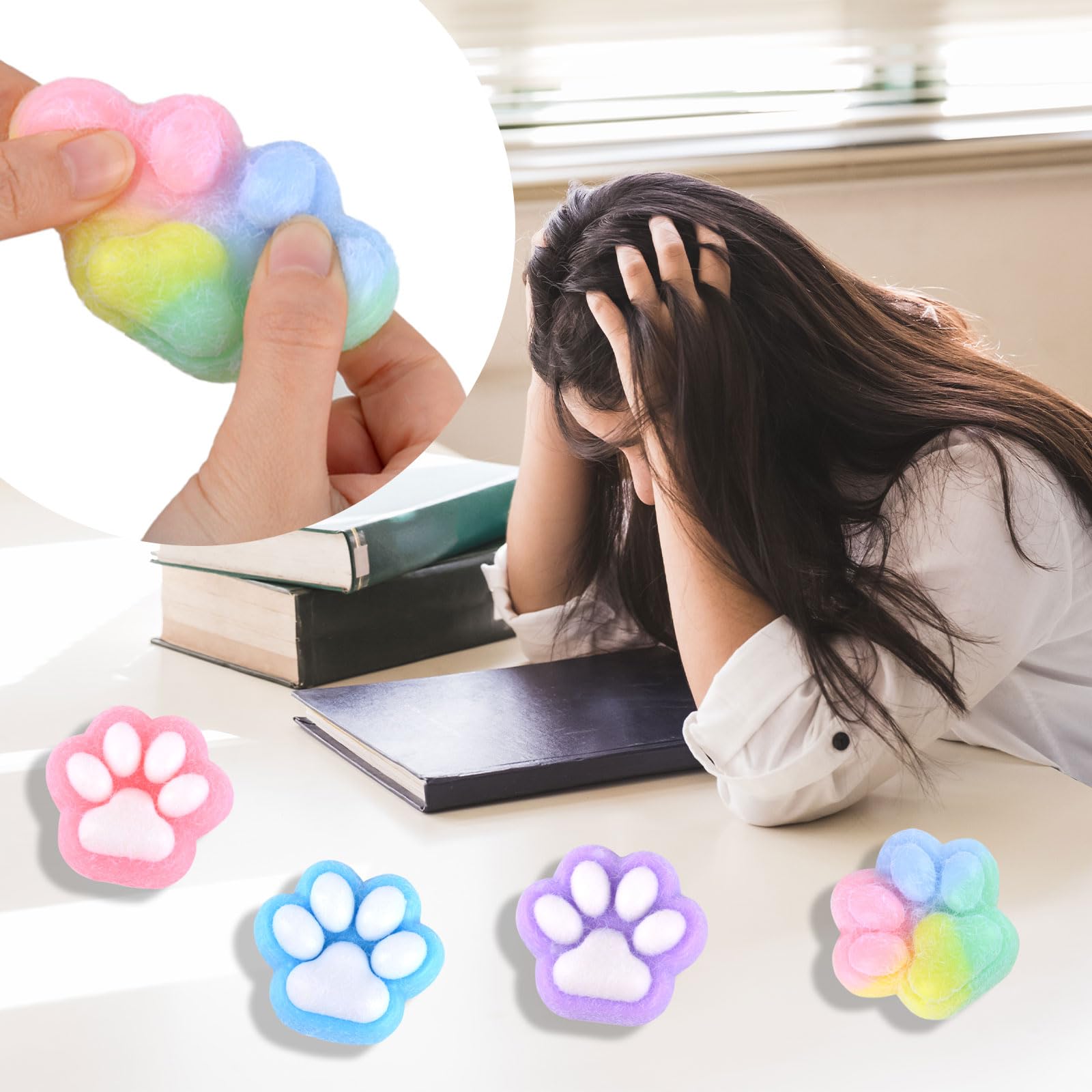 GWAWG Pack of 4 Cute Cat Paws Squeeze Toys, Squishy Toy, Taba Squishy, Fufu Squishy, Handmade Squishy Big Cat Paw, Handmade Squishy Big Cat Paw for Children and Adults - Image 4