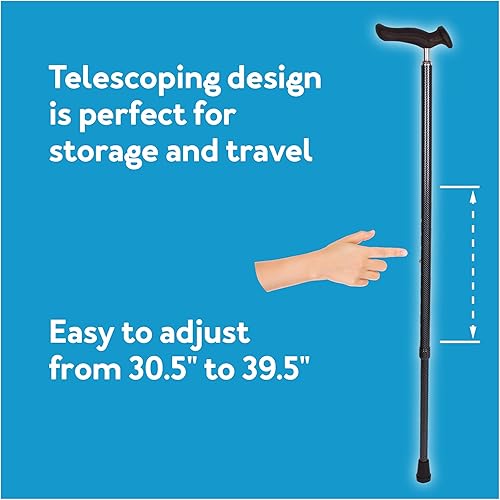 Miniatura 5 de Carex Comfort Walking Cane with Ergonomic Extra Comfortable Grip, Dark Gray, Adjustable Cane, Walking Cane for Women, Canes for Men, FSA Eligible,