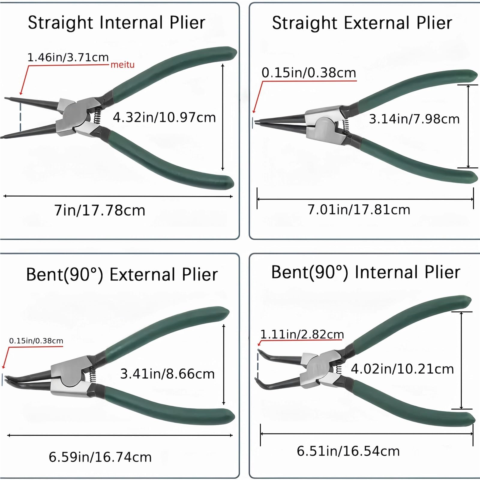 Set Di Pinze Set di 4 pinze multifunzionali for anelli sicurezza, for interni ed esterni for uso industriale e fai-da-te