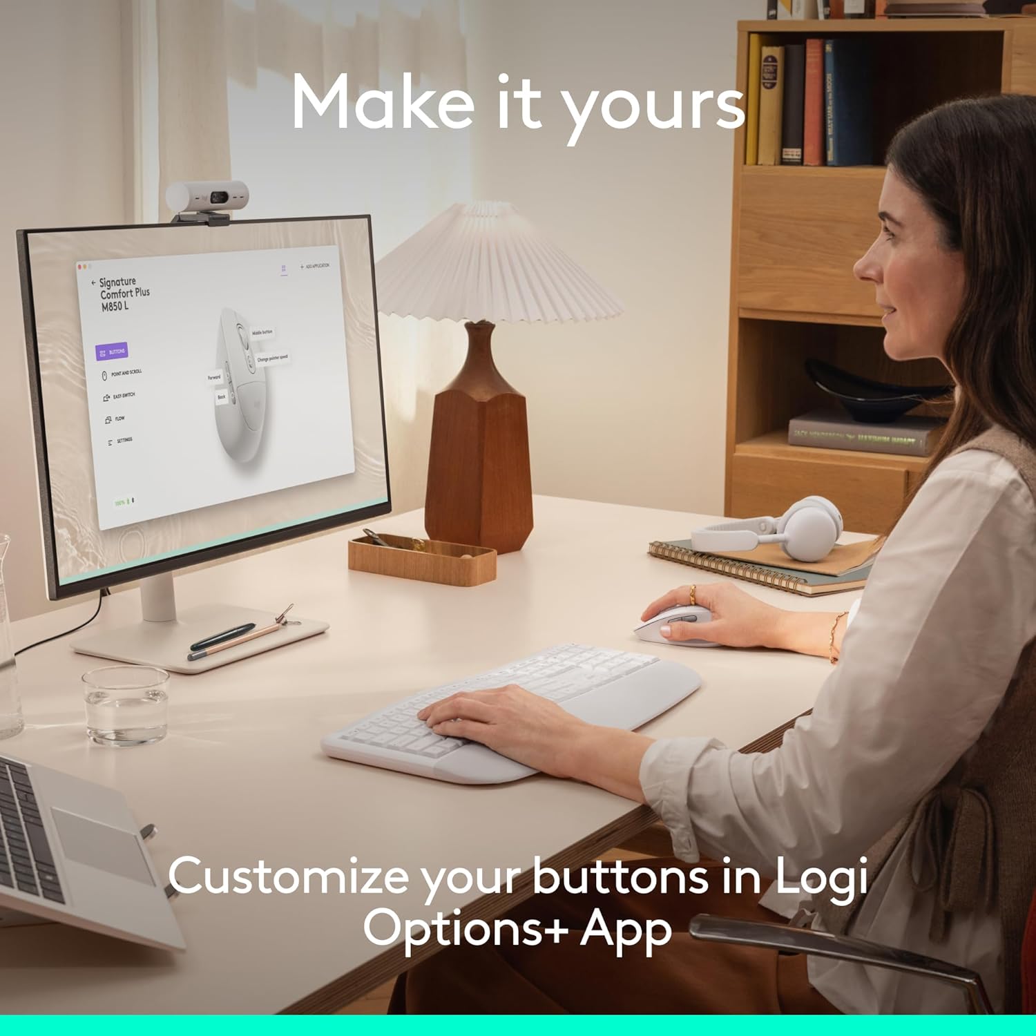 Logitech Signature Comfort Plus M850 L Wireless Mouse, Bluetooth Mouse with Palm Cushion, Silent Clicks, 24-Month Battery, Customizable Buttons, for Windows, Mac, iPad - Off White 7 71+dRDa2Q0L. AC SL1500