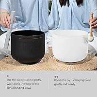 Vista 5 de Juego de 2 cuencos de cristal Yin y Yang de 8 pulgadas, color negro y blanco de 10 pulgadas