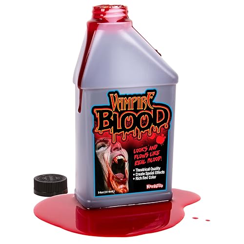 Kangaroo Halloween Fake Blood for Clothes - Liquid Washable Fake Red Fluid for Zombie Vampire Costumes Accessories Cosplay Adults and Kids Theatrical Fake Blood – Safe, Non-Toxic Halloween Makeup Prop
