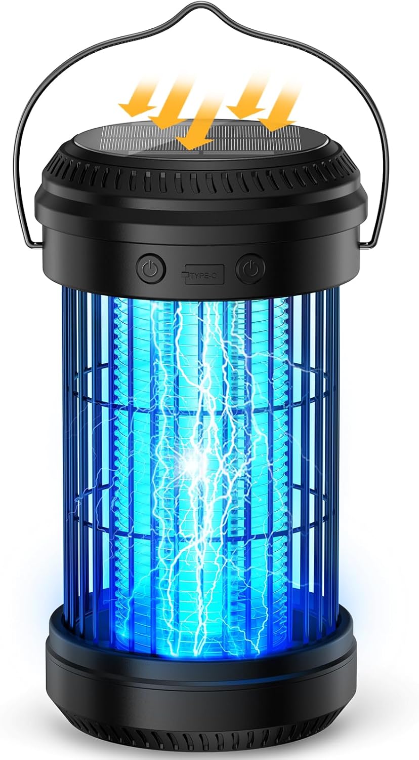 AMUFER Solar Bug Zapper for Outdoor Indoor, Electric