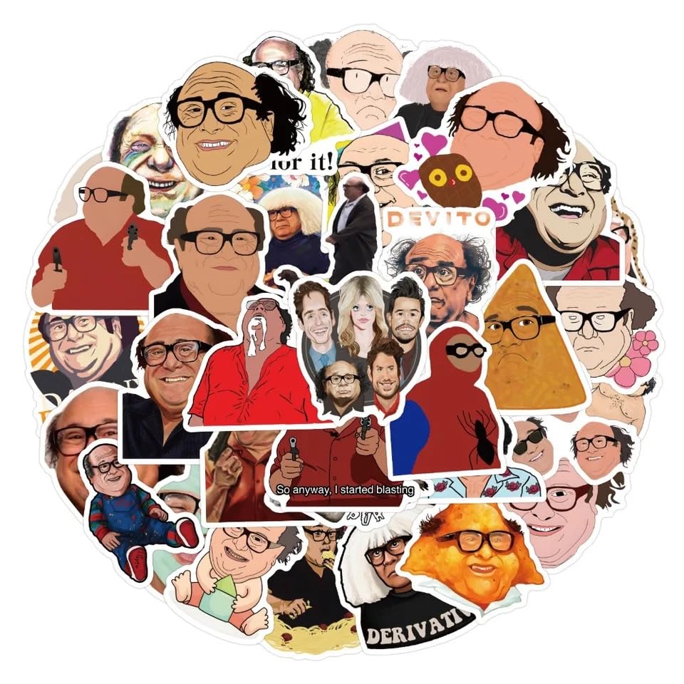FRANKdesigns 50-Piece The Danny DeVito Sticker Pack: 50 Pieces of Quirky Delight