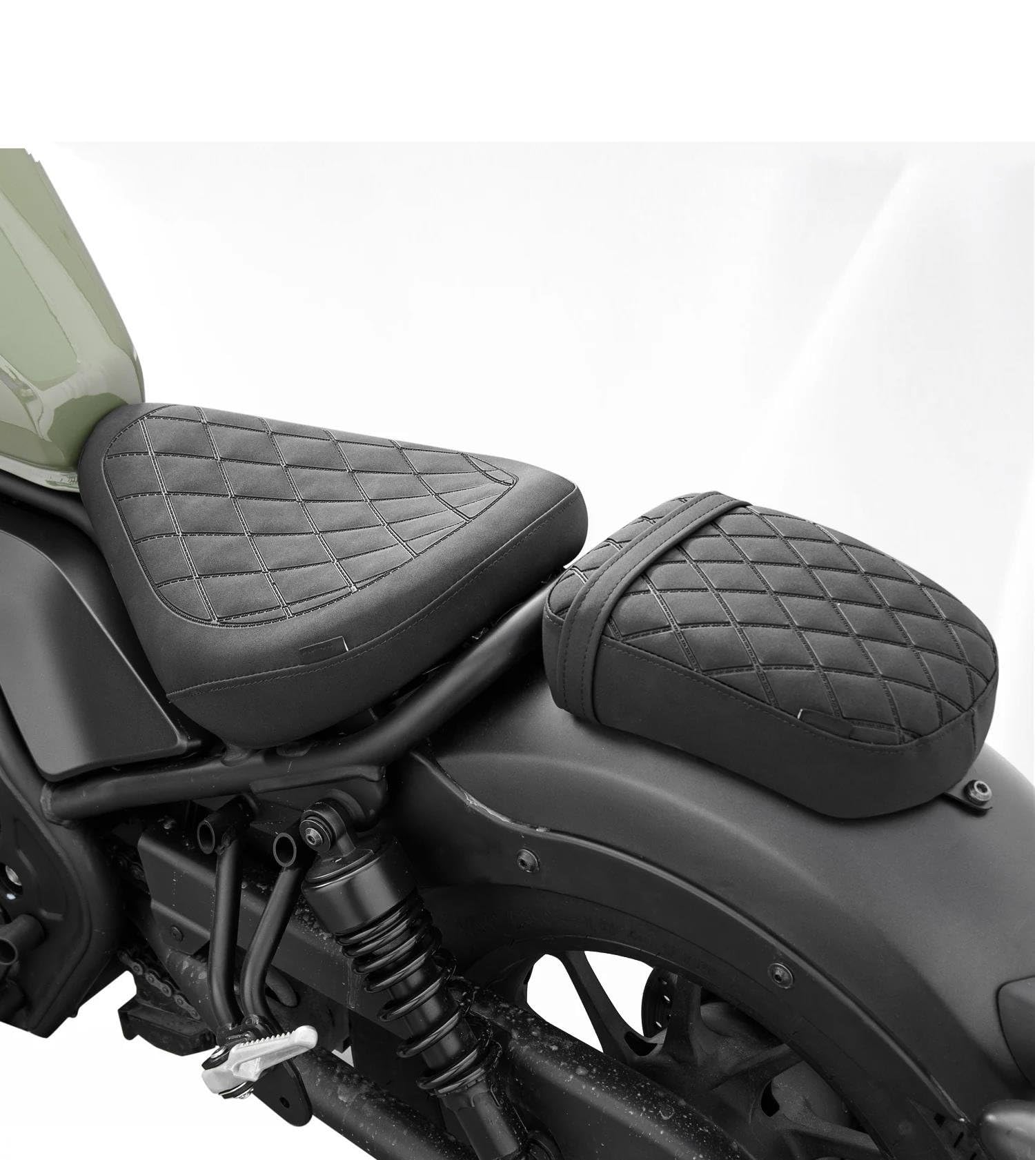 Accesorios Motocicletas para Rebel CMX300 CMX500 2017-2026 2025 2024 Silla De Montar En Motocicleta Asiento Delantero Asiento con Almohadilla Trasera Confort Piezas Repuesto(BLK)