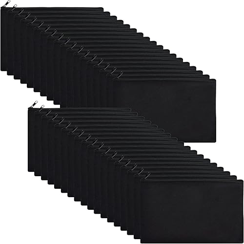 Vista 86 de ZeeDix Bolsa de lona, bolsa de cosméticos multiusos con cremallera, bolsa de lona con cremallera para manualidades, bolsas de maquillaje en blanco