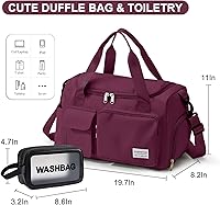 Vista 3 de Pequeña bolsa de gimnasio para mujer, bolsa de viaje con compartimento para zapatos
