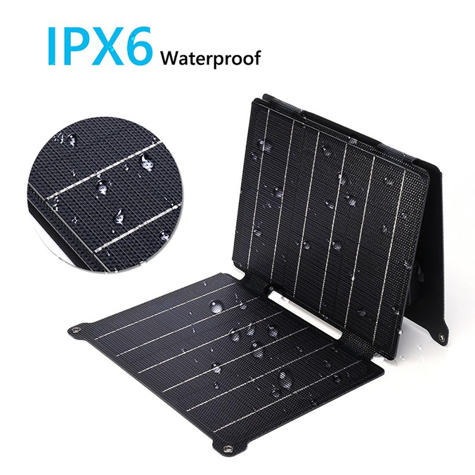 Keenso Panneau Solaire Pliable, Chargeur Solaire Haute efficacité pour Activités de Plein Air, Module avec Deux Sorties USB pour Randonnée, Camping, Voyage, Alimentation Portable (21W)