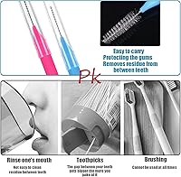 Vista 3 de Huakaile 50 cepillos de llaves para limpieza con estuche de almacenamiento, cepillo interdental interproximal entre dientes, 5 colores llaves