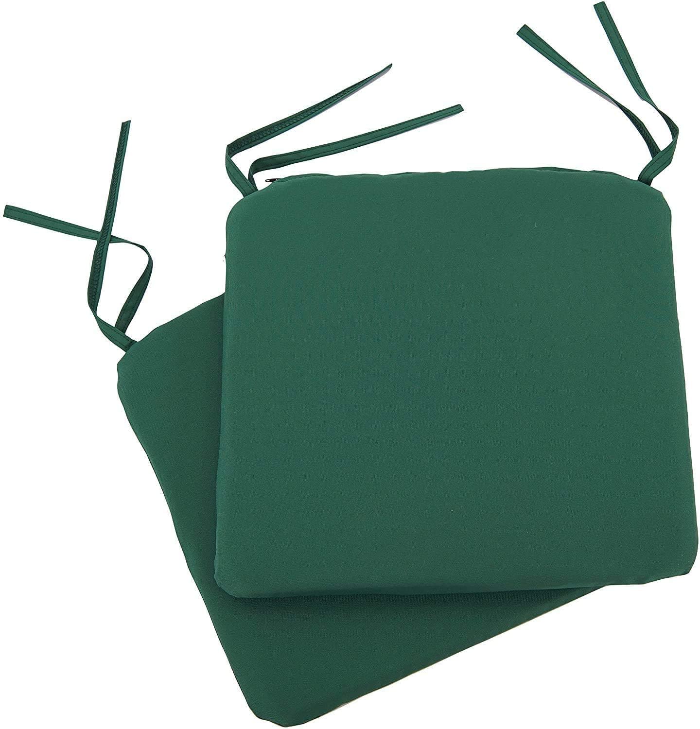 EHD Set of 4 Seat Pads With Ties Luxurious Quilted Seat Pads For Indoor