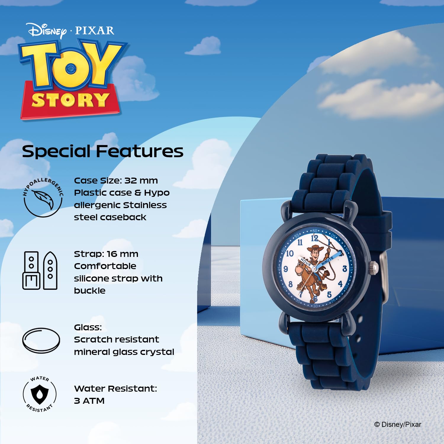Disney Orologio Analogico al Quarzo Ragazzo con Cinturino in Silicone WDS000721