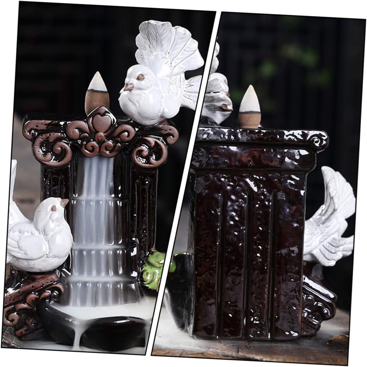 DOITOOL Ceramic Pigeon Incense Holder Indoor Incense Burner Censer Decor for Home and Office Aroma Therapy Ornament