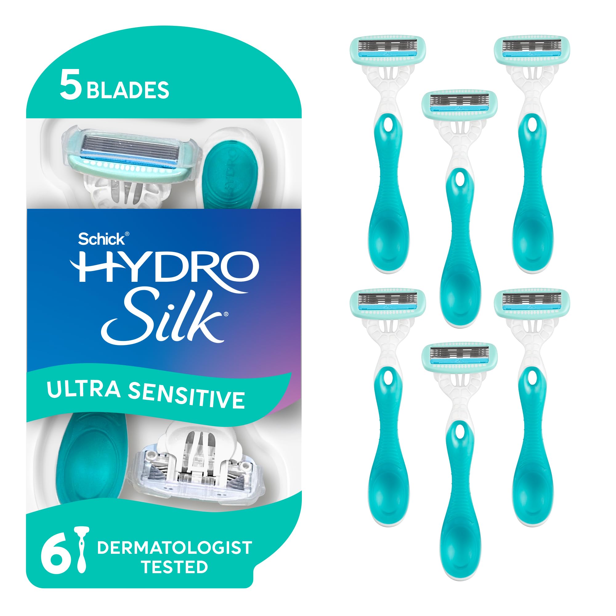 Schick Hydro Silk Sensitive 5-Blade Disposable Razors for Women