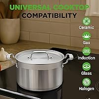 Vista 7 de NutriChef - Olla grande de acero inoxidable de 5 cuartos con tapa - 18/8 Grado alimenticio resistente, olla grande de acero inoxidable