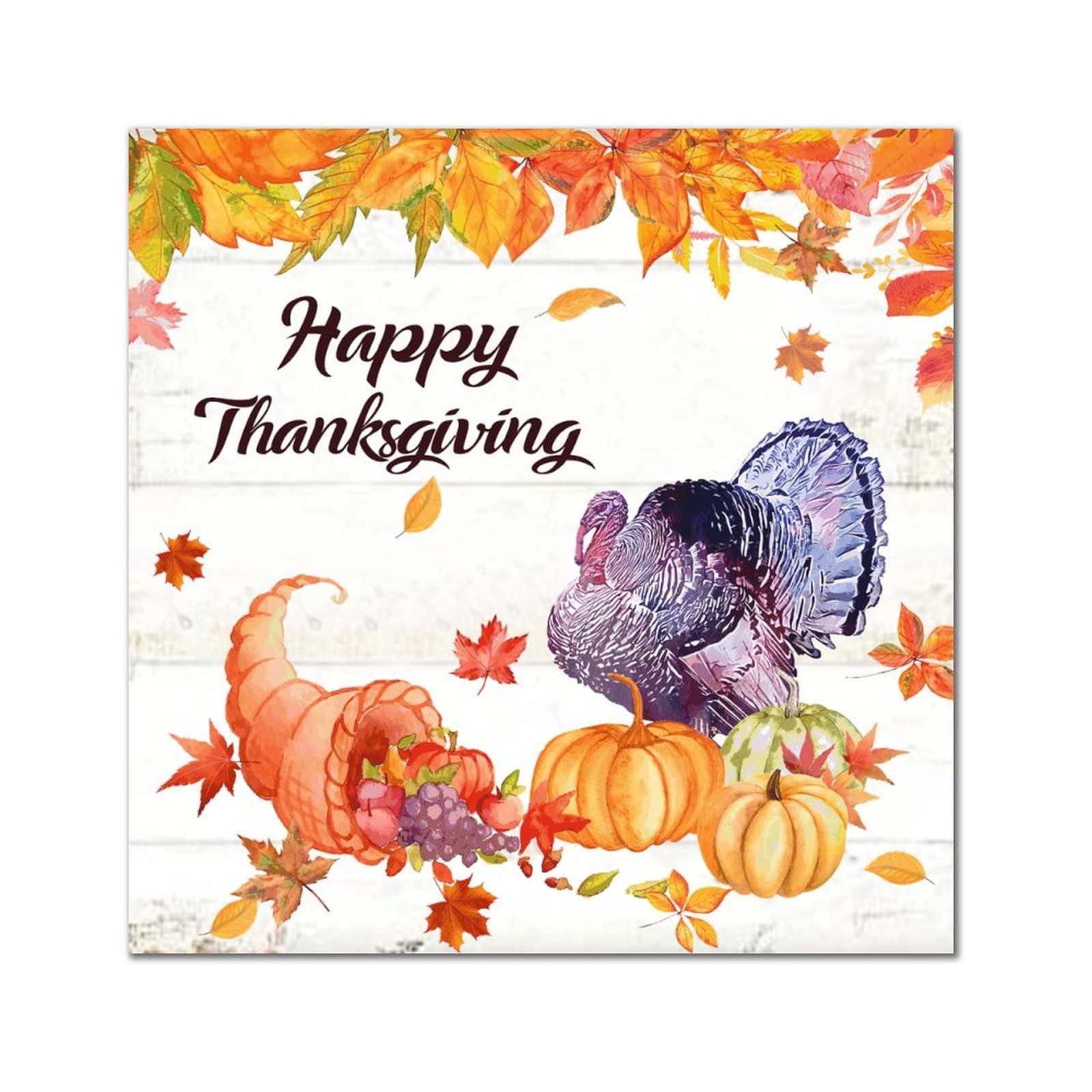 Panneau en bois Thanksgiving citrouille dinde déco murale salon 35cm