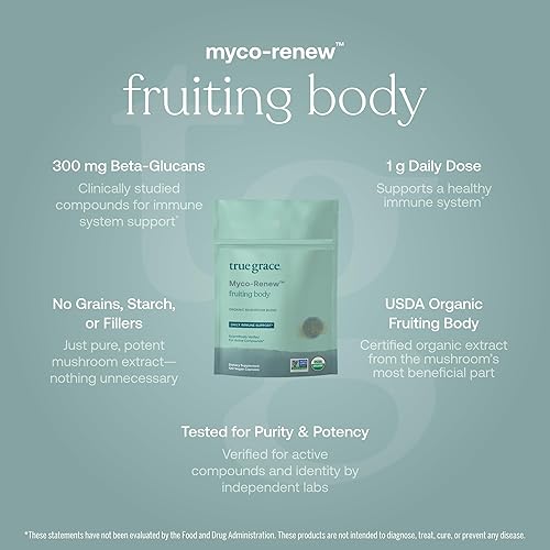 Miniatura 3 de True Grace Mushroom Myco-Renew Blend - Apoyo inmunológico diario - 120 cápsulas - Orgánico