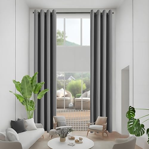 Miniatura 110 de Cortinas Opacas para Dormitorio con Aislamiento Térmico de Ojales Sólidos para Ventana Extra Anchas para Puerta Corredera, Juego de 2 Paneles de