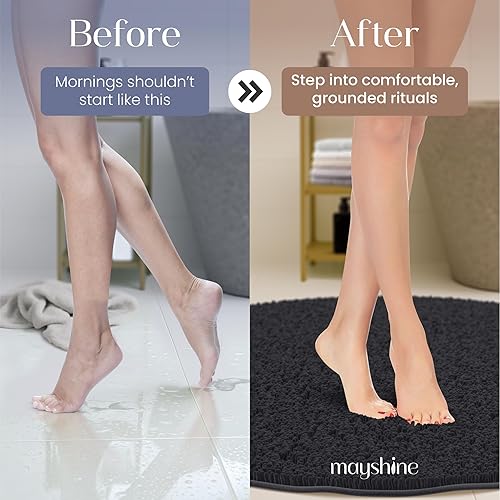 Miniatura 120 de Tapete de baño extra largo de felpilla suave, tapete de microfibra absorbente, lavable a máquina y antideslizante para puerta, baño, habitación