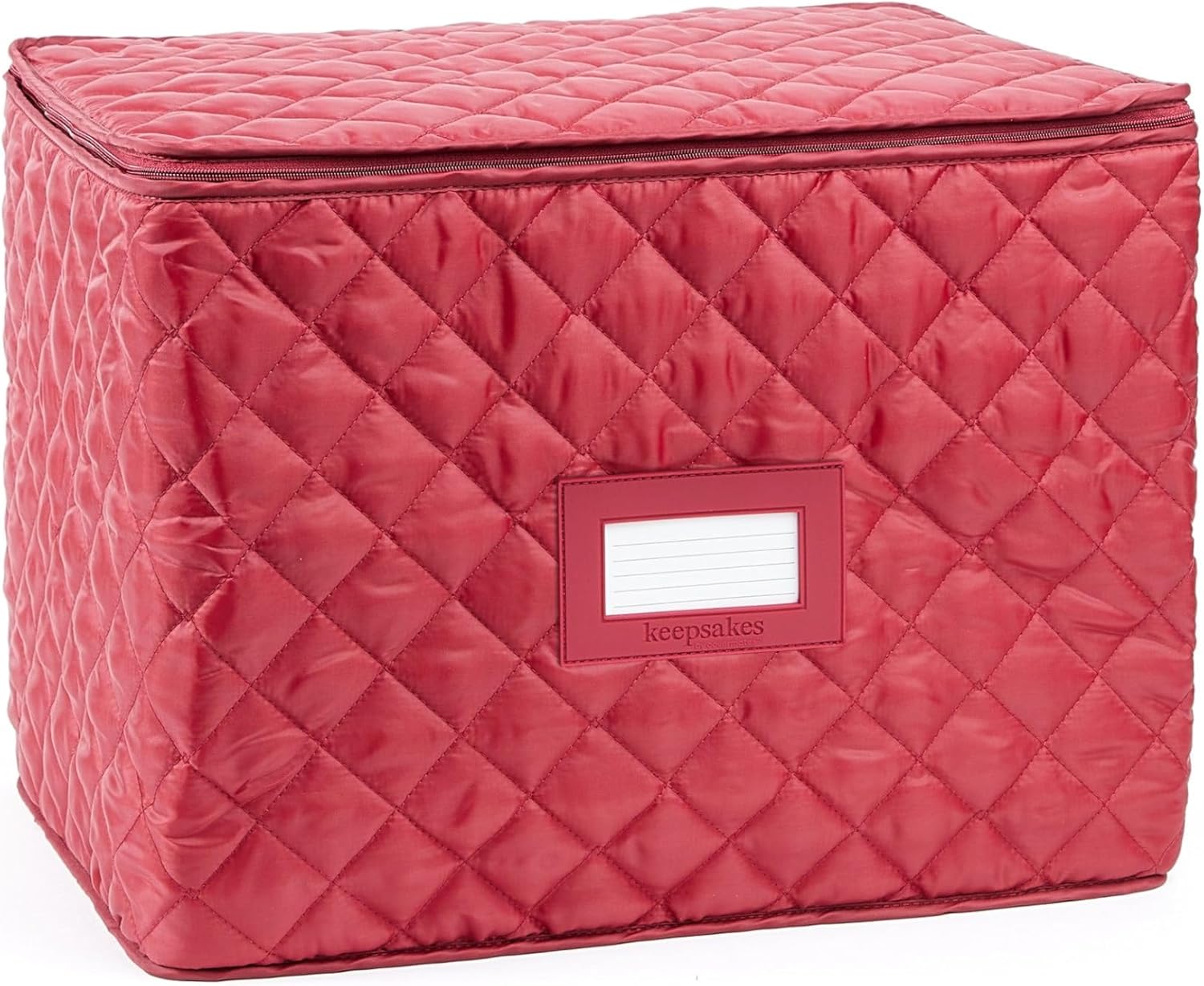 Covermates Keepsakes - Adjustable Glassware Storage - Padded Protection - ID Window - Stain Resistant - Machine Washable - China Storage, Red