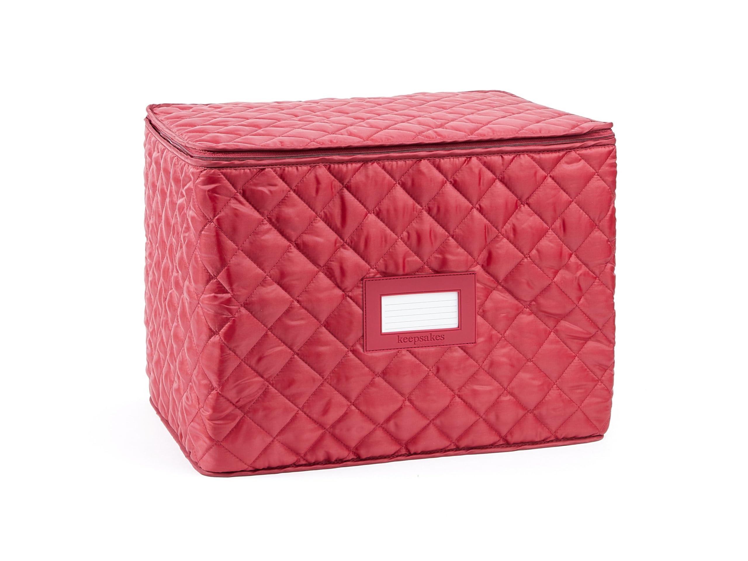 Covermates Keepsakes - Adjustable Glassware Storage - Padded Protection - ID Window - Stain Resistant - Machine Washable - China Storage, Red