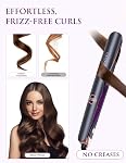 LANDOT Hair Straightener and Curler 2 in 1, Dual Voltage Twist Flat Iron 1" | Anti-Frizz Tourmaline Ceramic Plates, Fast 30s Heat-Up, 12 Temp 250-450F, All Hair Types, Travel-Ready, Auto Shut-off, Swivel