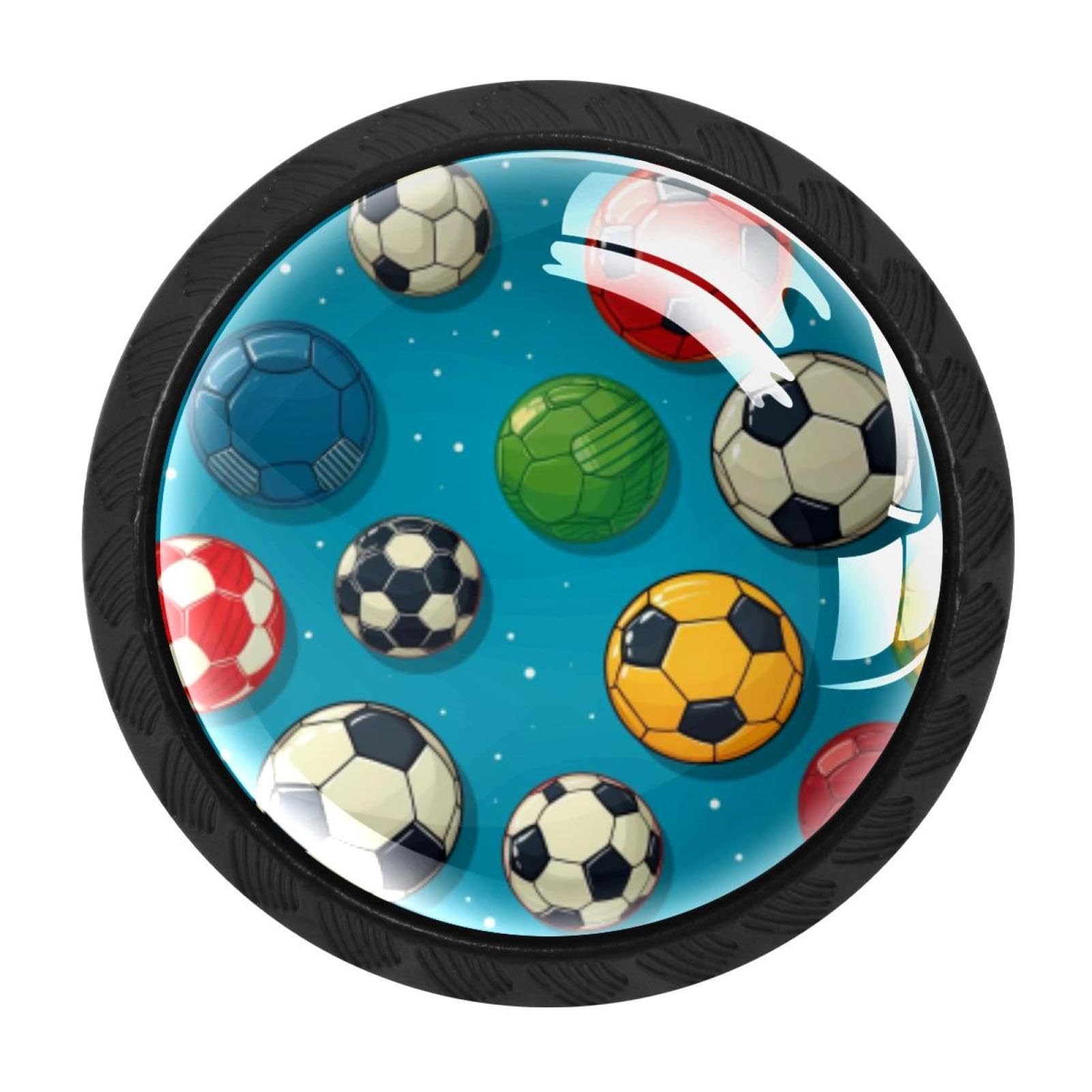 Chenzzzz Multicolored 07 4 Pack Football Soccer Kitchen Cabinet Knobs Drawer Knobs Door Dresser Handles For Personalized Gifts Great For Any Occasion
