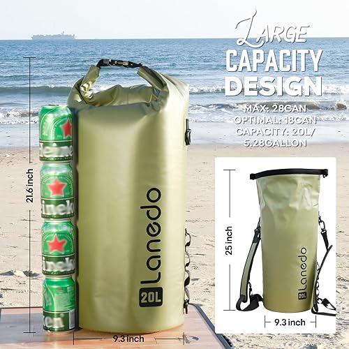Miniatura 7 de Mochila enfriadora plegable de barril redondo, impermeable, manos libres, refrigeración de 24 horas, enfriador de lados suaves, portátil, ligera,
