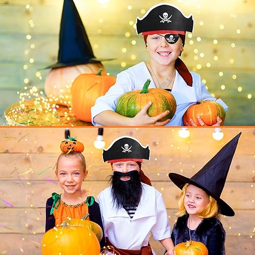 Miniatura 7 de ZeeDix Juego de 36 sombreros de pirata, recuerdos de fiesta pirata, 12 sombreros, 12 espadas inflables, 12 parches de ojos para adultos, suministros