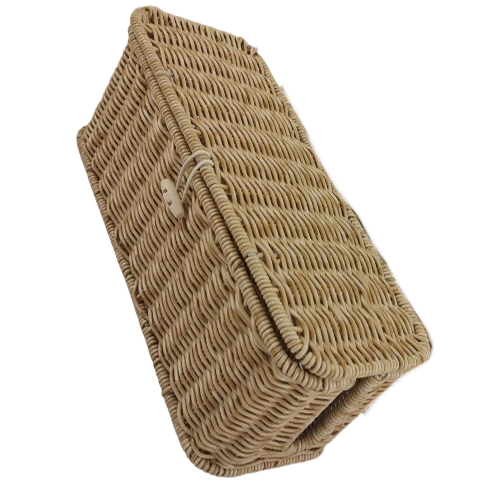 Woven Organizers Basket with Secure Flipping Top Design Multipurpose Storage Bin for Easy Access to Items Rattan Styles Household Organizers