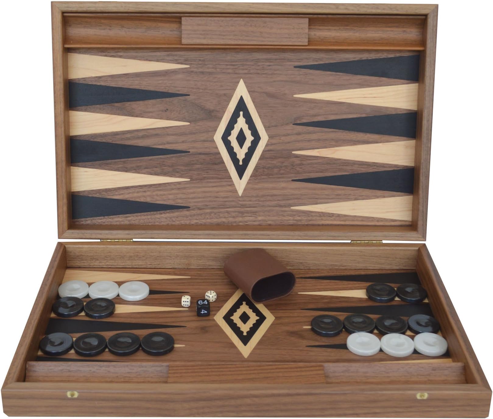 Walnut Backgammon Set - Hand Made in Greece