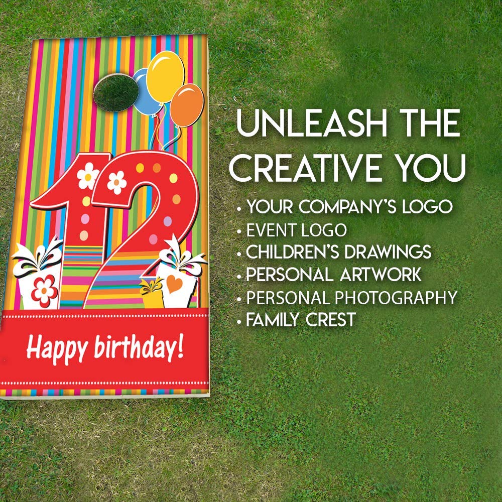 IT'S A SKIN 24x48 Inch Cornhole Board Wraps - Your Custom Design Upload - Pack of 2 Decals for Cornhole Game Boards - Bean Bag Toss Vinyl Cover Stickers - with 1 Dry Erase Marker and Scoreboard