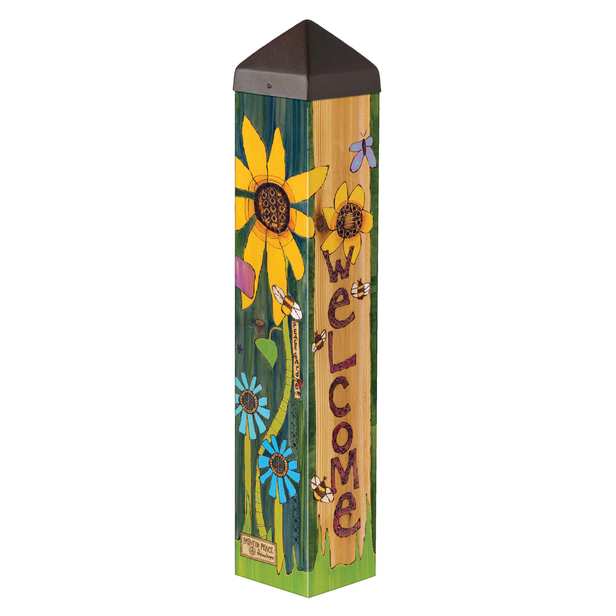 Studio M Art Pole, PVC Weather Resistant Pole with Vinyl Bowl 20 inches Tall