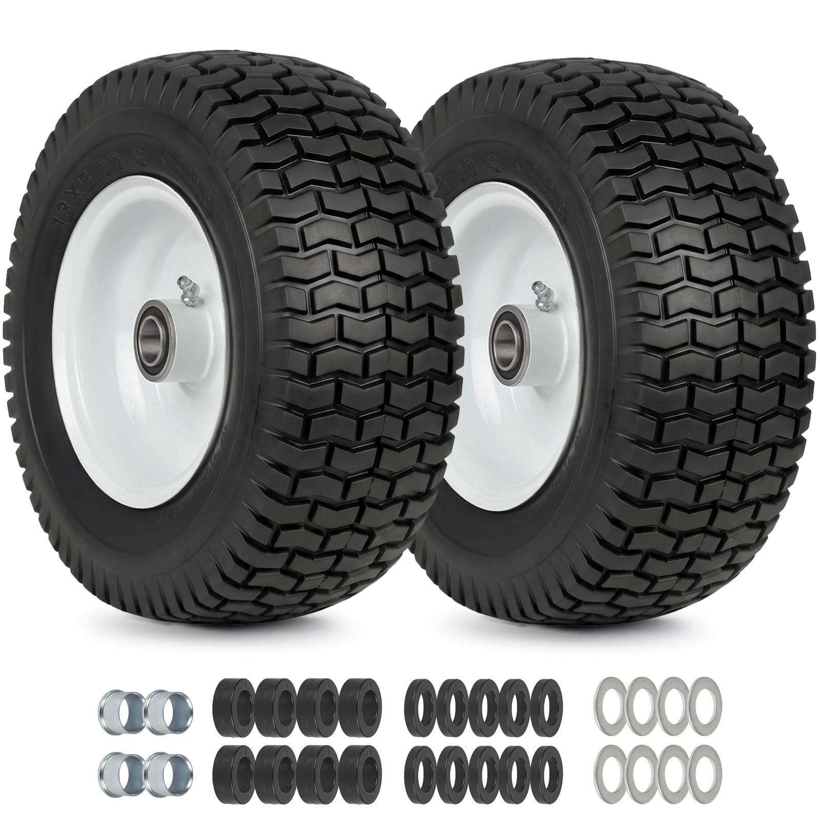 GICOOL Flat Free 13x5.00-6 Lawn Mower Tire and Wheel