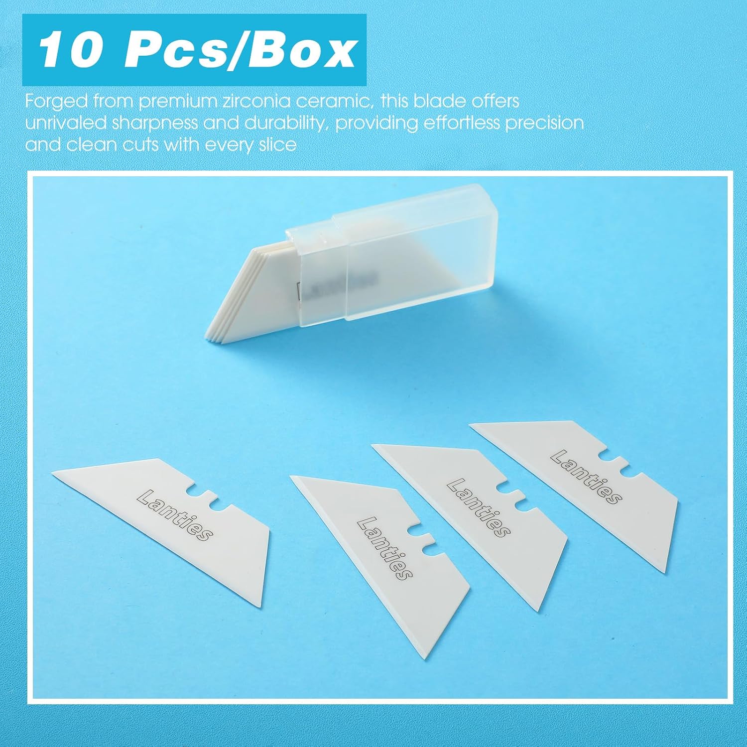 30 Pack Ceramic Utility Blades High Hardness Replacement Blades Fit Utility Knife, Sharp and Reliable, Suitable for Most Craft Knives and Box Cutter