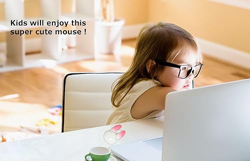 Miniatura 4 de Ratón inalámbrico Bluetooth lindo conejito pequeño silencioso USB óptico silencioso divertido viaje ratón inalámbrico para PC, portátil, computadora